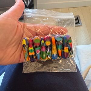 Resin multicolour bracelet